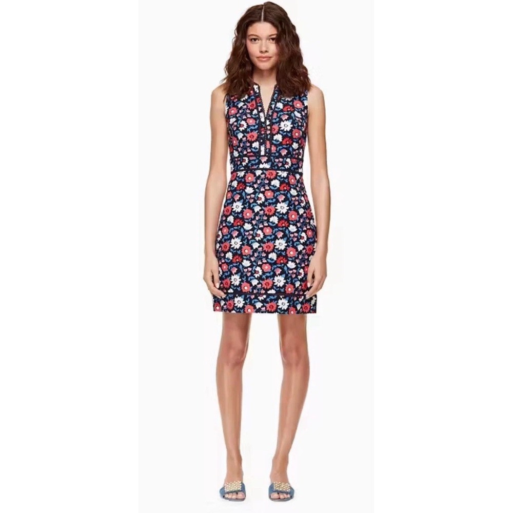 Kate‎ Spade Shore Thing Daisy Jacquard Sheath Dress Floral Embroidered Lace Sz 0
